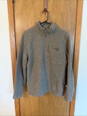 The North Face Men’s Heather Gray Quarter-Zip Fleece Pullover